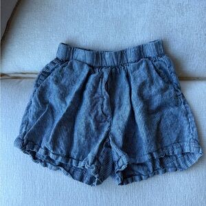 Everlane Blue Striped Linen Shorts